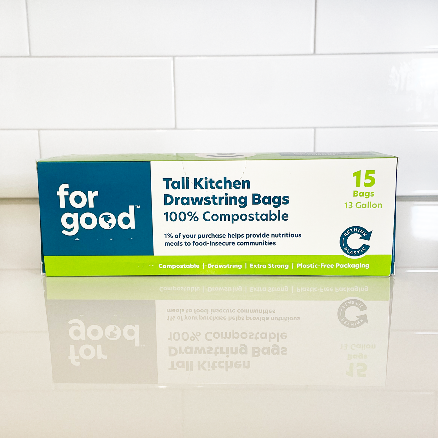 For Good Compostable Kitchen Trash Bags (pack of 15)